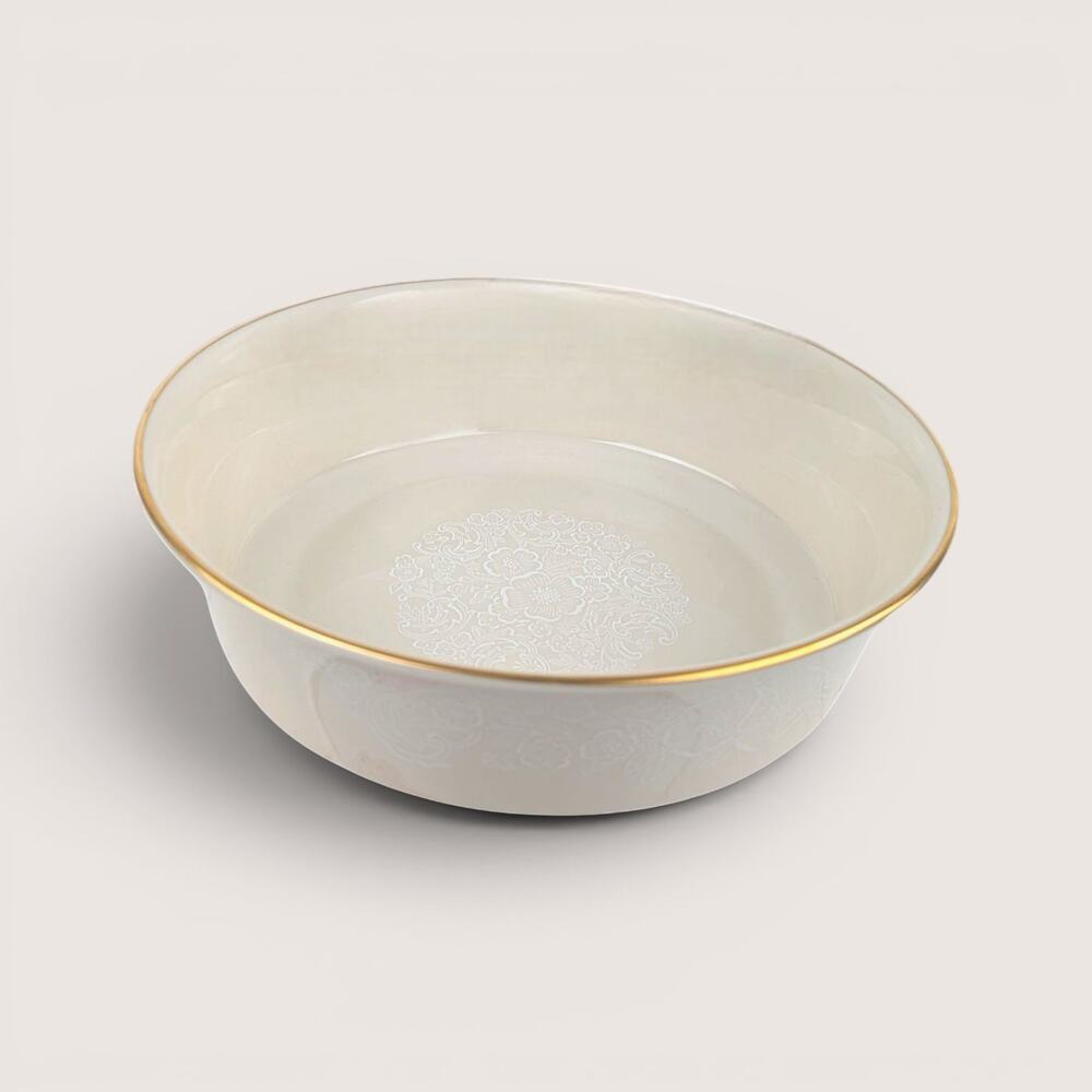 Vintage Lenox White Lace Floral Porcelain Bowl